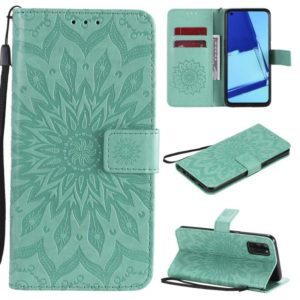 For OPPO A52 / A72 / A92 Sun Embossing Pattern Horizontal Flip Leather Case with Card Slot & Holder & Wallet & Lanyard(Green) (OEM)