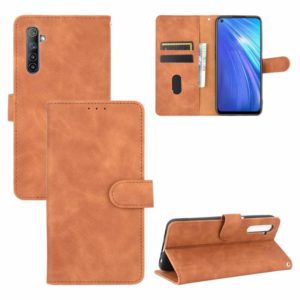 For OPPO Realme 6 Solid Color Skin Feel Magnetic Buckle Horizontal Flip Calf Texture PU Leather Case with Holder & Card Slots & Wallet(Brown) (OEM)