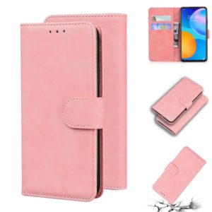For Huawei P smart 2021 / Y7a Skin Feel Pure Color Flip Leather Phone Case(Pink) (OEM)