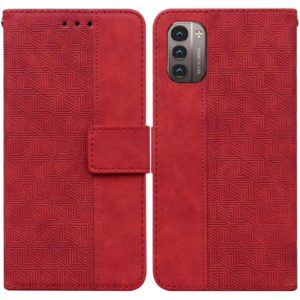 For Nokia G11 / G21 Geometric Embossed Leather Phone Case(Red) (OEM)