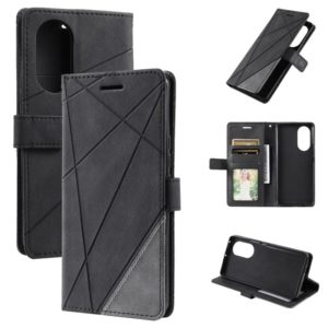 For Honor 50 Skin Feel Splicing Leather Phone Case(Black) (OEM)