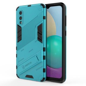 For Samsung Galaxy A02 (EU Version) Punk Armor 2 in 1 PC + TPU Shockproof Case with Invisible Holder(Blue) (OEM)