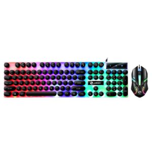 TX300 Mechanical Feel Backlight Punk Wired Keyboard Mouse Set (Black) (OEM)