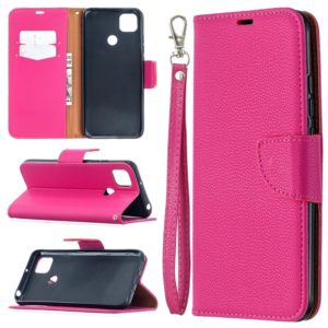 For Xiaomi Redmi 9C Litchi Texture Pure Color Horizontal Flip PU Leather Case with Holder & Card Slots & Wallet & Lanyard(Rose Red) (OEM)