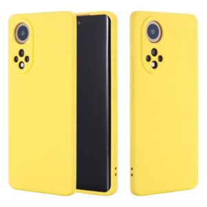 For Huawei Nova 9 Solid Color Liquid Silicone Dropproof Full Coverage Protective Case(Yellow) (OEM)