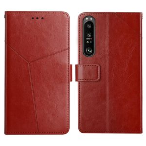 For Sony Xperia 5 III Y Stitching Horizontal Flip Leather Phone Case with Holder & Card Slots & Wallet & Photo Frame(Brown) (OEM)