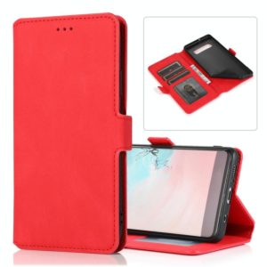 For Samsung Galaxy S10 Plus Retro Magnetic Closing Clasp Horizontal Flip Leather Case with Holder & Card Slots & Photo Frame & Wallet(Red) (OEM)