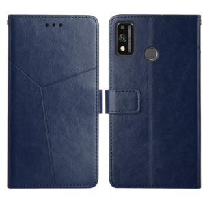For Honor 9X Lite Y Stitching Horizontal Flip Leather Phone Case with Holder & Card Slots & Wallet & Photo Frame(Blue) (OEM)