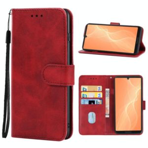For Sharp Aquos Sense 4 Leather Phone Case(Red) (OEM)