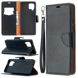 For Samsung Galaxy A42 5G Litchi Texture Pure Color Horizontal Flip PU Leather Case with Holder & Card Slots & Wallet & Lanyard(Black) (OEM)