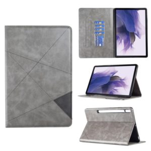For Samsung Galaxy Tab S8 / Tab S7+ / Tab S7 FE Prismatic Leather Tablet Case(Grey) (OEM)