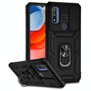 For Motorola Moto G Pure Sliding Camshield Holder Phone Case(Black) (OEM)