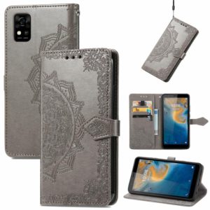 For ZTE Blade A31 Mandala Flower Embossed Horizontal Flip Leather Phone Case(Grey) (OEM)