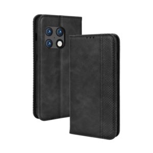 For OnePlus 10 Pro 5G Magnetic Buckle Retro Texture Leather Phone Case(Black) (OEM)