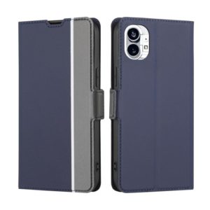 For Nothing Phone 1 Twill Texture Side Button Leather Phone Case(Blue) (OEM)
