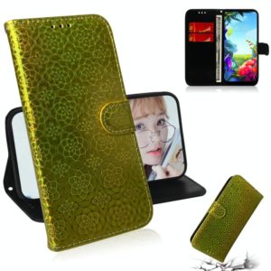 For LG K40S Solid Hyun Color Magnetic Attraction Horizontal Flip Leather Case with Lanyard, Support Holder & Card Slot & Wallet(Gold) (OEM)