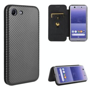 For Sony Xperia Ace Carbon Fiber Texture Horizontal Flip TPU + PC + PU Leather Case with Card Slot(Black) (OEM)