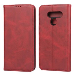 For LG K50 Calf Texture Magnetic Horizontal Flip Leather Case with Holder & Card Slots & Wallet(Red) (OEM)