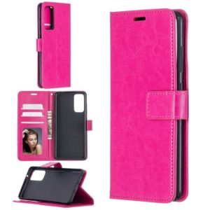 For Samsung Galaxy S20 FE Crazy Horse Texture Horizontal Flip Leather Case with Holder & Card Slots & Wallet & Photo Frame(Rose Red) (OEM)