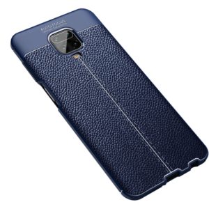 For Xiaomi Redmi Note 9 Pro Max Litchi Texture TPU Shockproof Case(Navy Blue) (OEM)