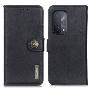 For OPPO A93 5G / A54 5G / A74 5G KHAZNEH Cowhide Texture Horizontal Flip Leather Case with Holder & Card Slots & Wallet(Black) (OEM)
