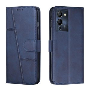 For Infinix Note 12 G96 Stitching Calf Texture Buckle Leather Phone Case(Blue) (OEM)