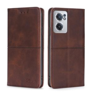 For OnePlus Nord CE 2 5G Cow Texture Magnetic Horizontal Flip Leather Phone Case(Dark Brown) (OEM)