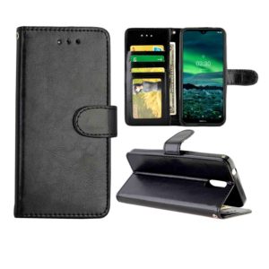 For Nokia 2.3 Crazy Horse Texture Leather Horizontal Flip Protective Case with Holder & Card Slots & Wallet & Photo Frame(black) (OEM)