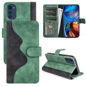 For Motorola Moto E32 4G Stitching Horizontal Flip Leather Phone Case(Green) (OEM)