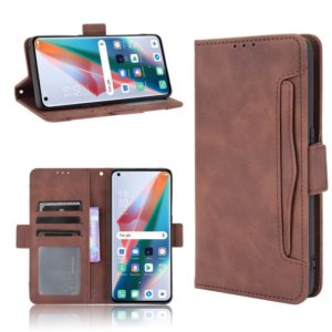 For OPPO Find X3 / Find X3 Pro Skin Feel Calf Pattern Horizontal Flip Leather Case with Holder & Card Slots & Photo Frame(Brown) (OEM)
