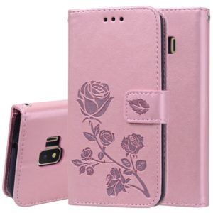 Rose Embossed Horizontal Flip PU Leather Case for Galaxy J2 Core, with Holder & Card Slots & Wallet (Rose Gold) (OEM)
