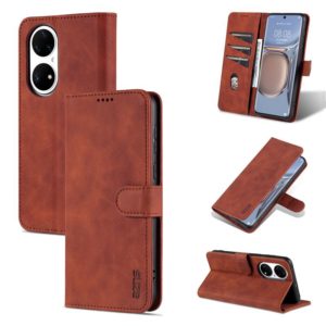 For Huawei P50 Pro AZNS Skin Feel Calf Texture Horizontal Flip Leather Case with Card Slots & Holder & Wallet(Brown) (AZNS) (OEM)