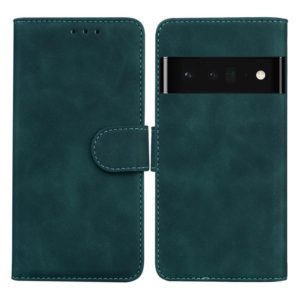 For Google Pixel 6 Pro Skin Feel Pure Color Flip Leather Phone Case(Green) (OEM)