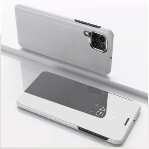 For Samsung Galaxy A42 Plated Mirror Horizontal Flip Leather Case with Holder(Silver) (OEM)