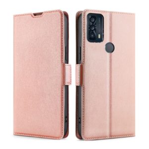 For TCL 20B 6159K Ultra-thin Voltage Side Buckle PU + TPU Leather Phone Case(Rose Gold) (OEM)