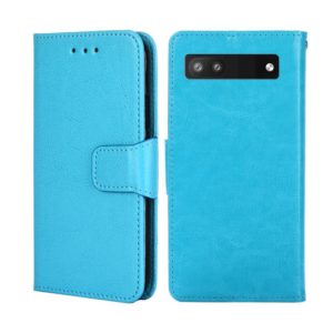 For Google Pixel 6A Crystal Texture Leather Phone Case(Light Blue) (OEM)