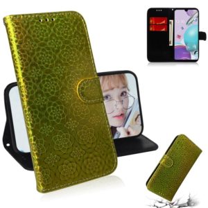 For LG K31 / Aristo 5 Solid Color Colorful Magnetic Buckle Horizontal Flip PU Leather Case with Holder & Card Slots & Wallet & Lanyard(Gold) (OEM)