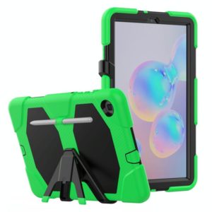 For Samsung Galaxy Tab S6 Lite P610 Shockproof Colorful Silicon + PC Protective Case with Holder & Pen Slot(Green) (OEM)