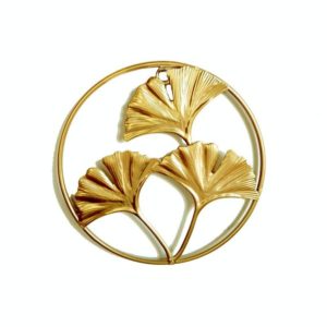 Home Living Room Iron Art Wall Hanging Gold Three-Dimensional Leaf Wall Hanging Decorative Painting(C) (OEM)