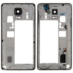 For Galaxy Note 4 / N910V Middle Frame Bezel Back Plate Housing Camera Lens Panel with Speaker Ringer Buzzer and Earphone Hole (Black) (OEM)