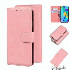 For Huawei P30 Skin Feel Pure Color Flip Leather Phone Case(Pink) (OEM)