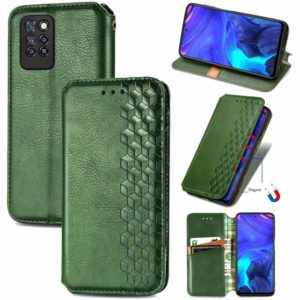 For Infinix Note 10 Pro Cubic Grid Pressed Horizontal Flip Magnetic PU Leather Case with Holder & Card Slots & Wallet(Green) (OEM)