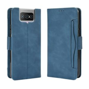 For Asus Zenfone 7 ZS670KS/Zenfone 7 Pro ZS671KS Wallet Style Skin Feel Calf Pattern Leather Case ，with Separate Card Slot(Blue) (OEM)