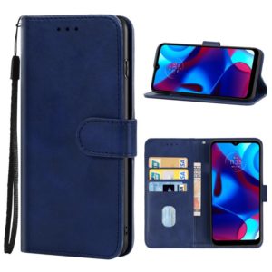 For Motorola G Pure Leather Phone Case(Blue) (OEM)