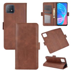 For OPPO A72 / A73 5G Dual-side Magnetic Buckle Horizontal Flip Leather Case with Holder & Card Slots & Wallet(Brown) (OEM)