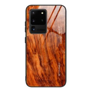 For Samsung Galaxy S20 Ultra Wood Grain Glass Protective Case(M06) (OEM)