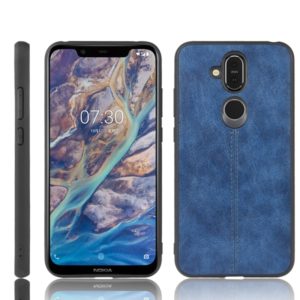 For Nokia 8.1/Nokia X7 Shockproof Sewing Cow Pattern Skin PC + PU + TPU Case(Blue) (OEM)