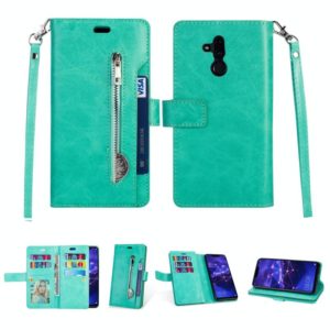 For Huawei Mate 20 lite Multifunctional Zipper Horizontal Flip Leather Case with Holder & Wallet & 9 Card Slots & Lanyard(Mint Green) (OEM)