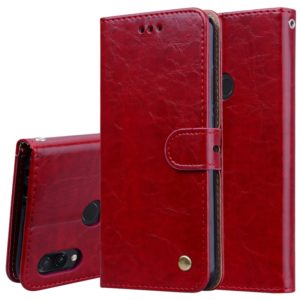 Business Style Oil Wax Texture Horizontal Flip Leather Case for Xiaomi Redmi Note7, with Holder & Card Slots & Wallet(Red) (OEM)