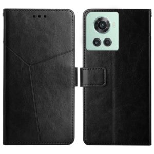 For OnePlus 10R/ACE Y Stitching Horizontal Flip Leather Phone Case(Black) (OEM)